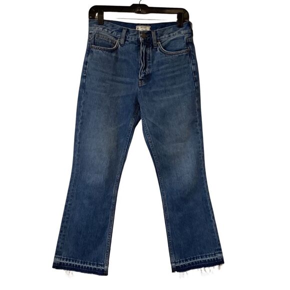 Free People High Rise Released Hem Crop Flare Jeans 25 - Picture 2 of 15